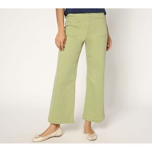 Studio Park Women's Pants Sz 8 Twill Wide Leg Pant Green A676839